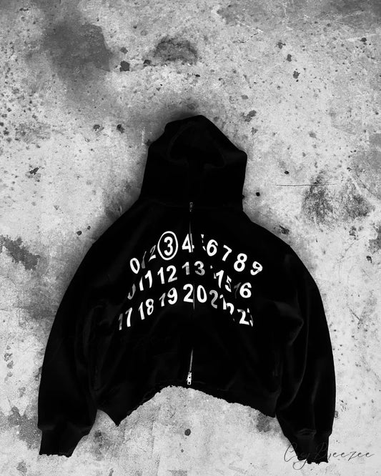 Digital Printing Oversize Hoodie black 1 / M hoodies-241228