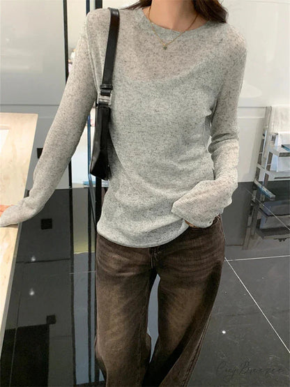 DINI Elegant T-SHIRT Grey / S