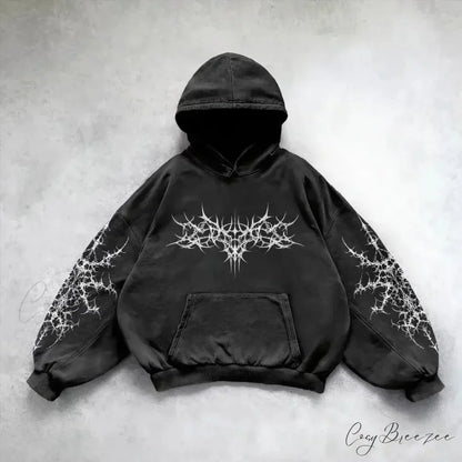 Divin Embroidery Zip-Up Hoodie black 1 / M hoodies-241228