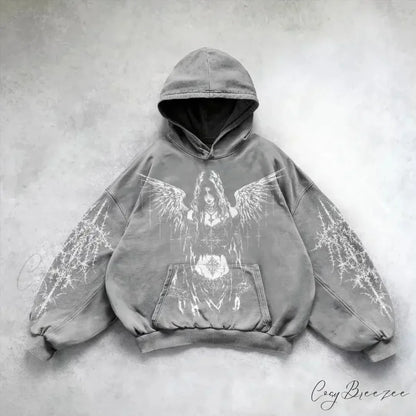 Divin Embroidery Zip-Up Hoodie white 1 / M hoodies-241228
