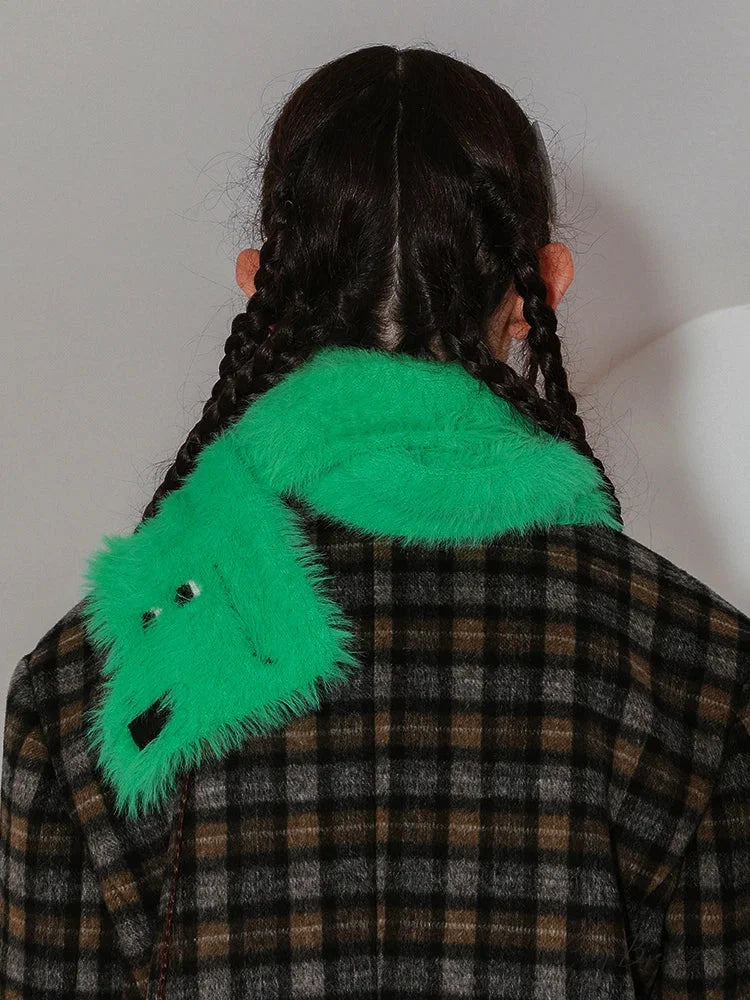 Dog Jacquard Knitted Winter Scarf Green / One Size scarf-241228