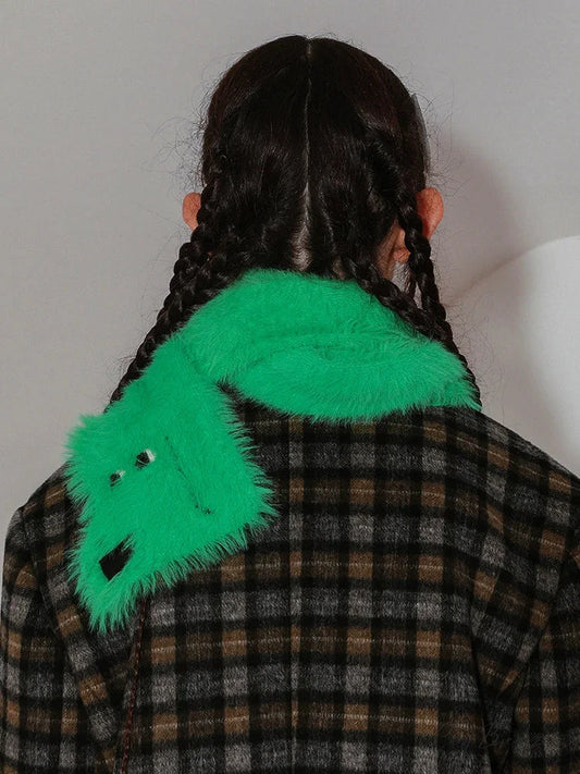 Dog Jacquard Knitted Winter Scarf Green / One Size scarf-241228