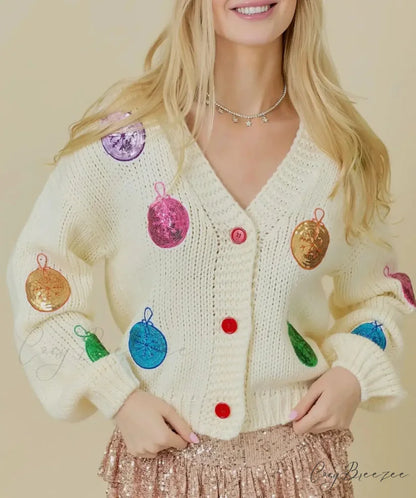 Doll Collar Tie-Up Sweater Cardigan beige / S cardigans-241228