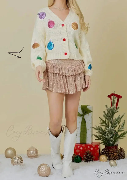 Doll Collar Tie-Up Sweater Cardigan cardigans-241228
