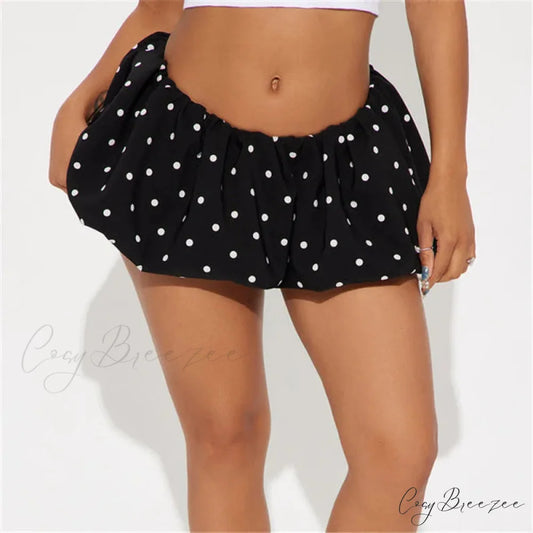 Dot Pattern Low Rise Skirt skirts-250223