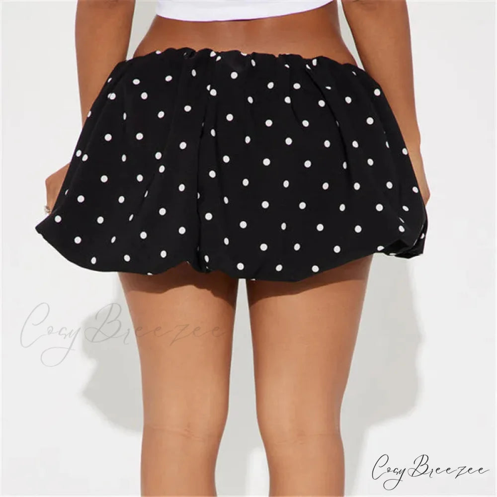 Dot Pattern Low Rise Skirt skirts-250223