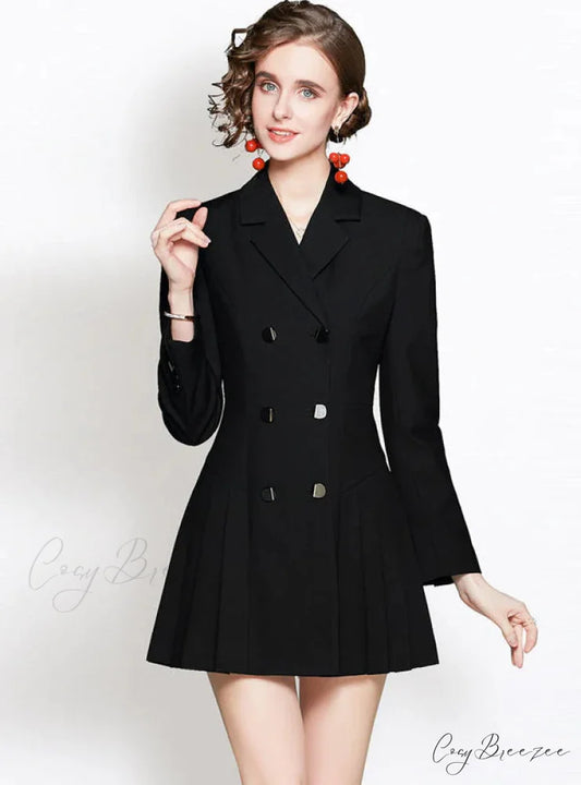 Double Breasted Collar Dress Suit