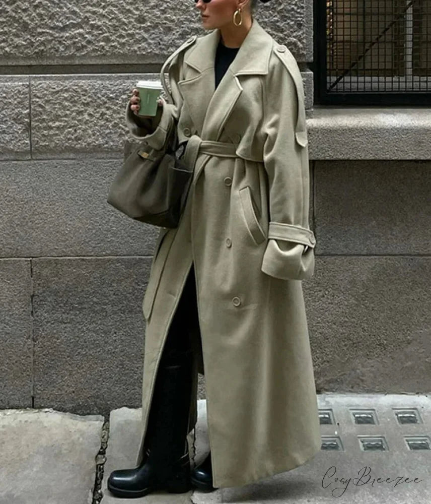 Double-Breasted Wool Belted Coat overcoats-241228