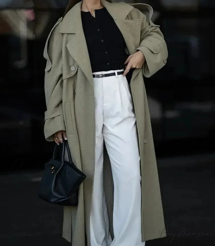 Double-Breasted Wool Belted Coat overcoats-241228