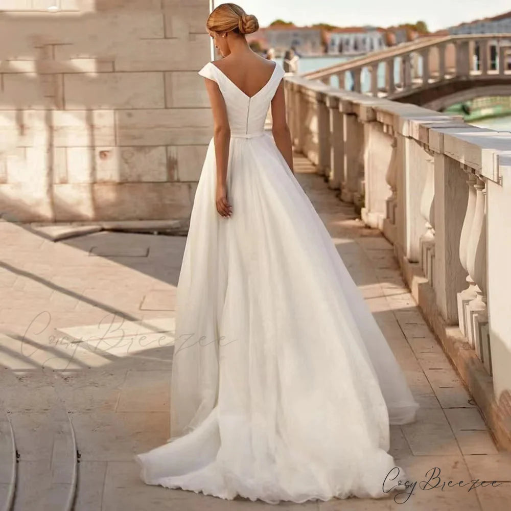 Double Strap Satin Ball Gown Wedding Dress white / 2 weddingdress-250223