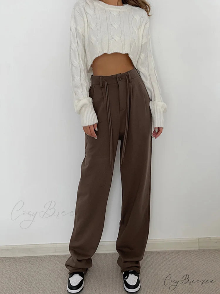 Drawstring Charming Pocket Sweatpants