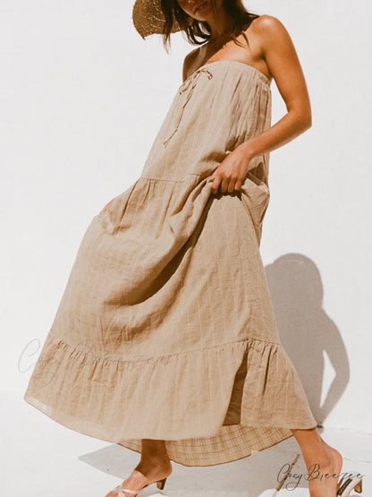 Drawstring Draped Stylish Holiday Style Dress