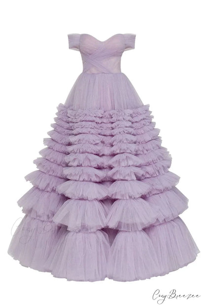 Duchess Off-The-Shoulder Graceful Prom Maxi Dress