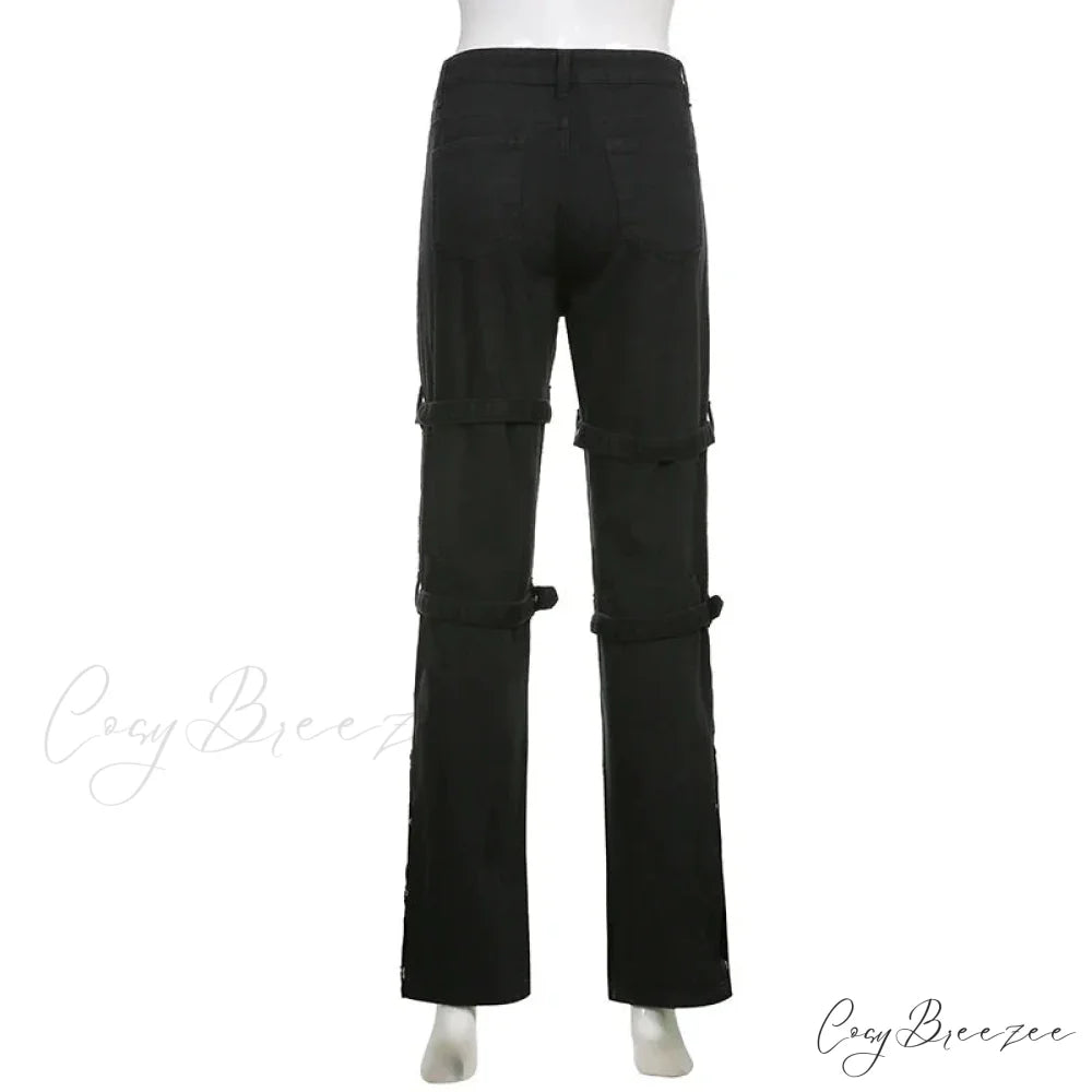 E-girl Black Cargo Halloween Pants