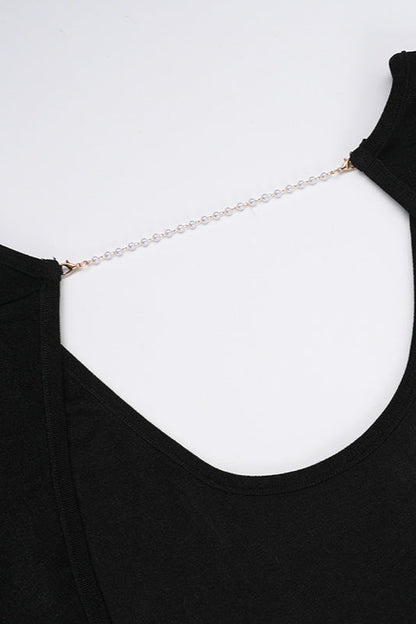 Backless Chain Long Sleeve Split Party Dress
