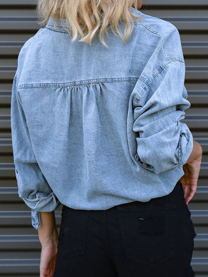 Top with Tie Denim Detail