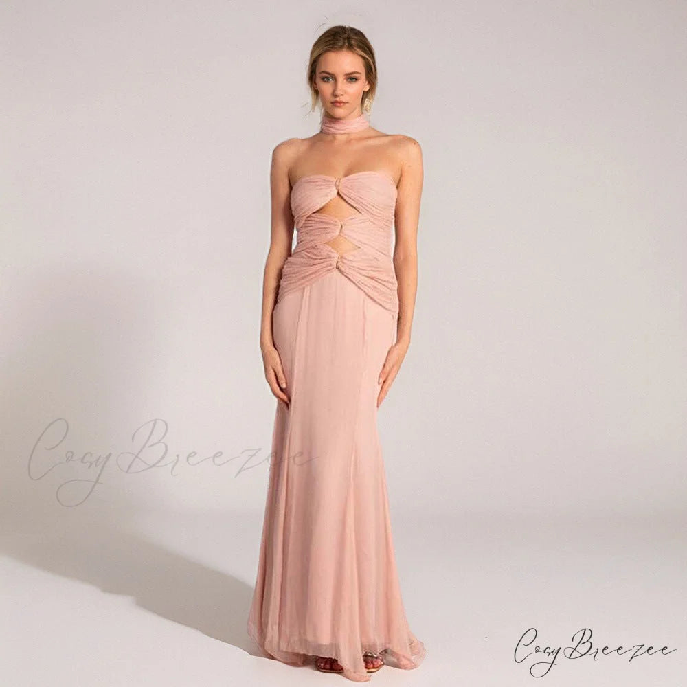 Early Autumn Mermaid Cutout Chiffon Formal Dress promdress-250223