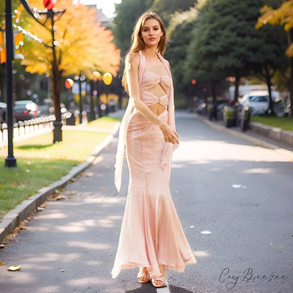 Early Autumn Mermaid Cutout Chiffon Formal Dress promdress-250223