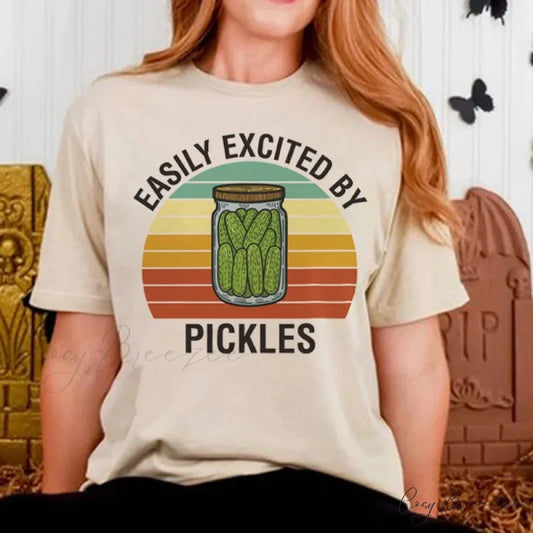 Easily Thrilled By Pickles T-shirt Khaki / S t-shirt-250223