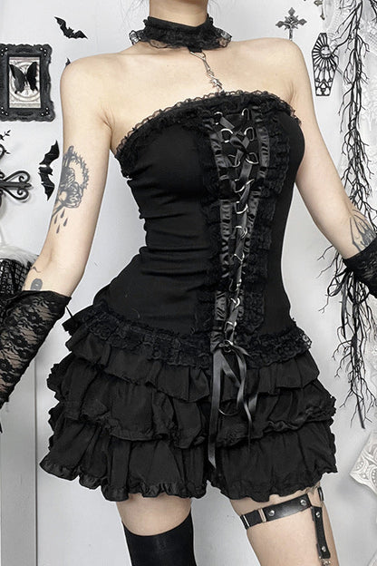 Gothic Lace-Up Bustier Corset