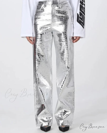 EDA Elegant PANTS Silver / L