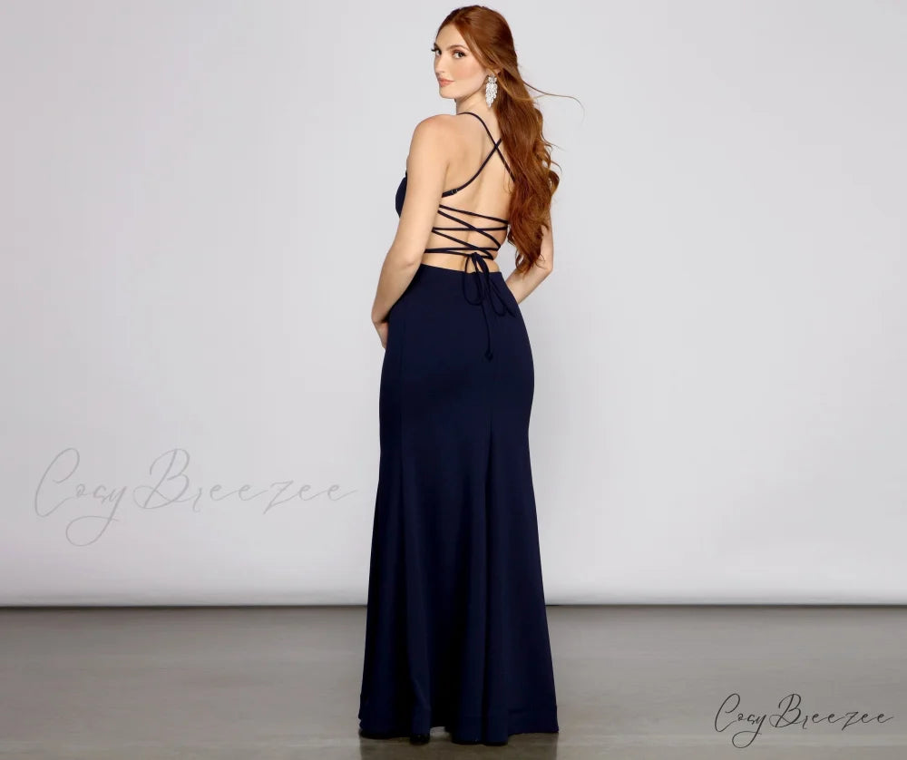 Eden Formal Stylish Lace-Up Mermaid Dress
