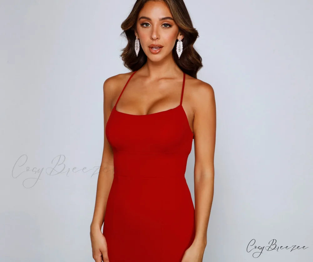 Eden Formal Stylish Lace-Up Mermaid Dress