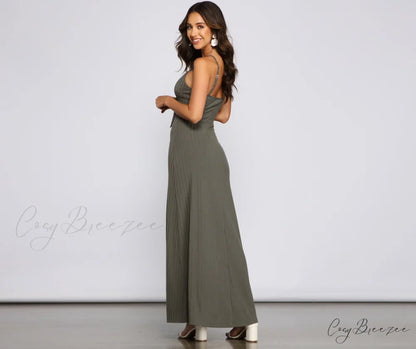 Effortless Style Stylish Tie-Front Maxi Dress
