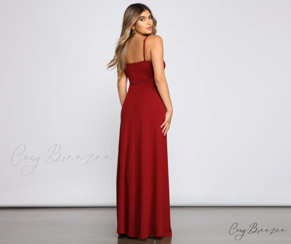 Effortless Style Stylish Tie-Front Maxi Dress