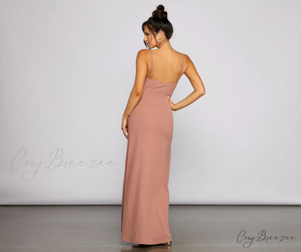 Effortless Style Stylish Tie-Front Maxi Dress