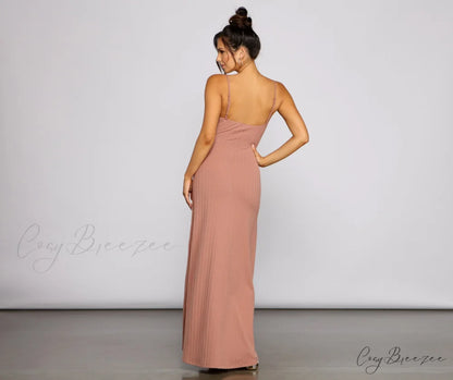 Effortless Style Stylish Tie-Front Maxi Dress