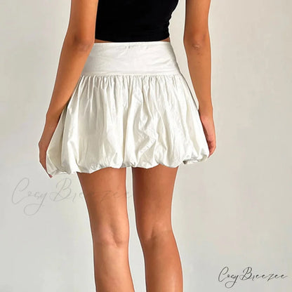 Elastic High Waist A-Line Skirt skirts-250223