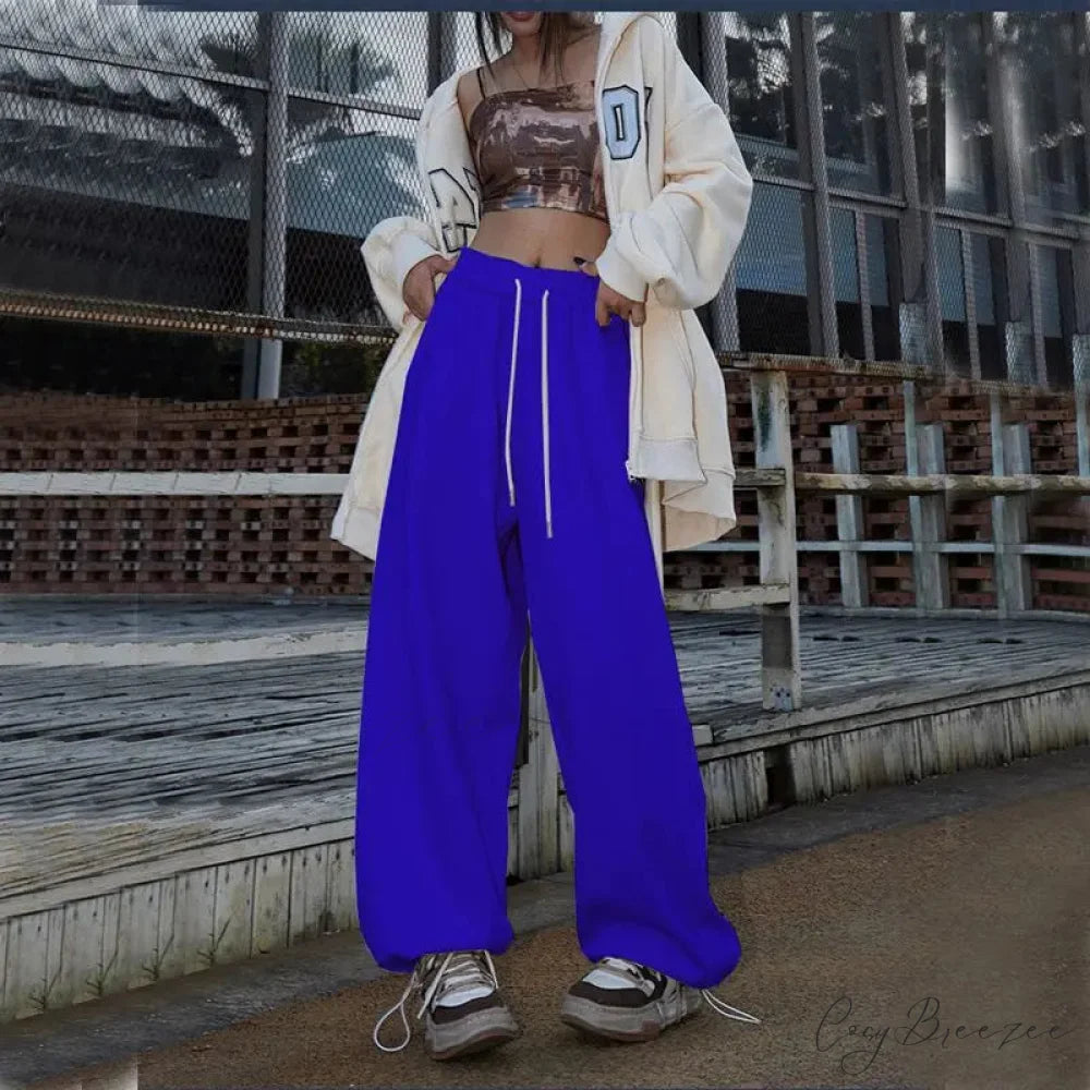 Elastic High Waist Dance Pants Royal Blue / S pants-241228