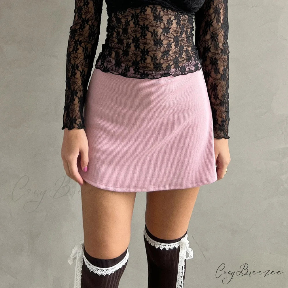 Elastic Side Slit Pencil Skirt skirts-250223