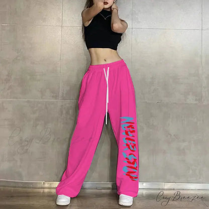 Elastic Waist Relaxed Jogging Pants 1 pitaya / S (40-50KG) pants-241228
