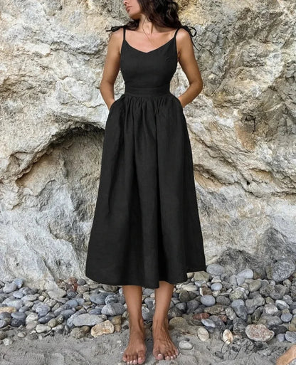 ELBA Elegant MIDI DRESS Black / S