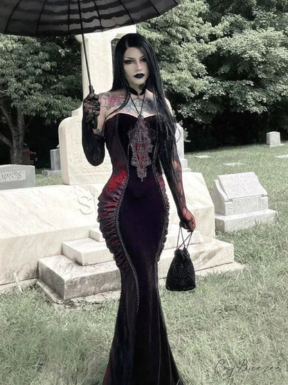Elegant Fashion Tight Halter Mermaid Hot Sweet Corset Mesh Maxi Gothic Pleated Bodycon Party Gown Dress