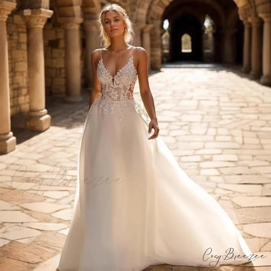 Elegant Lace Beach Wedding Dress weddingdress-250223