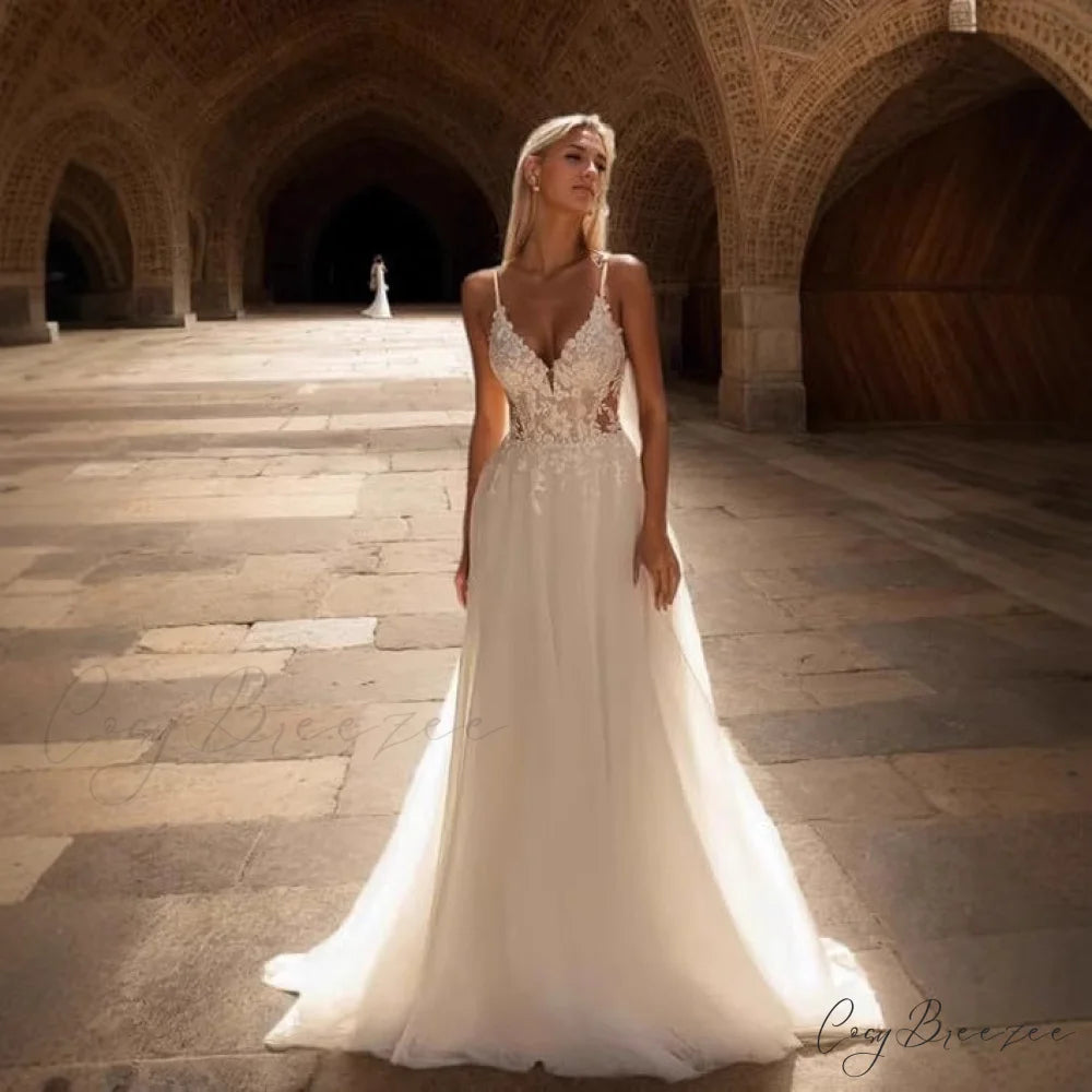 Elegant Lace Beach Wedding Dress weddingdress-250223