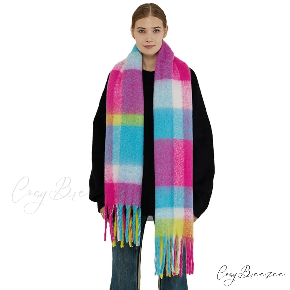 Elegant Minimalist Imitation Cashmere Scarf with Tassel