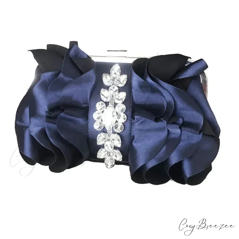 Elegant Red Evening Rhinestone Clutch Wristlet S / Navy Blue wristlet-250126