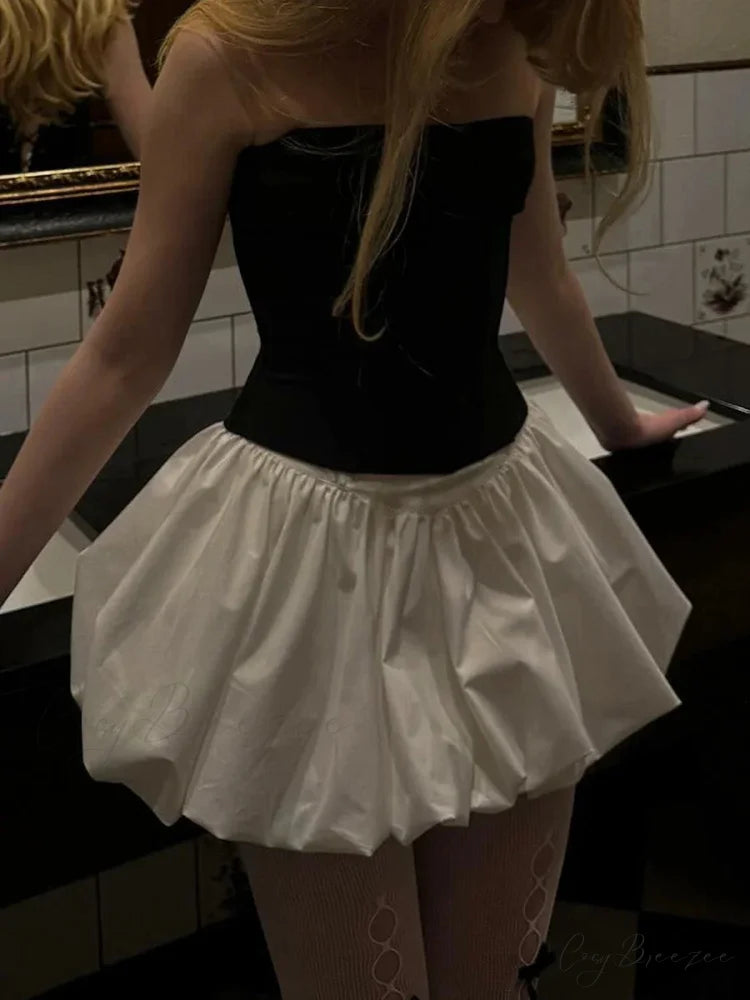 Elegant Solid Bloom Mini Skirt skirts-250223