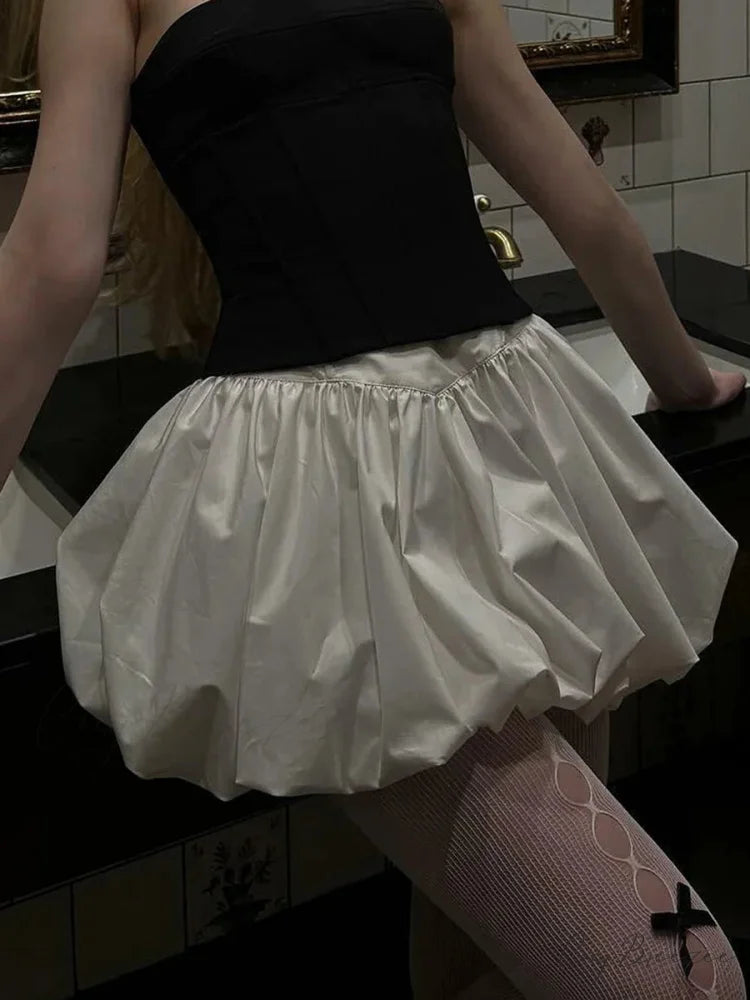 Elegant Solid Bloom Mini Skirt skirts-250223
