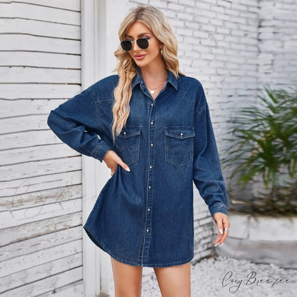 Elegant Sophisticated Glamorous Sparkling Shimmering Opulent Luxurious Chic Stylish Dress Dark Blue / S