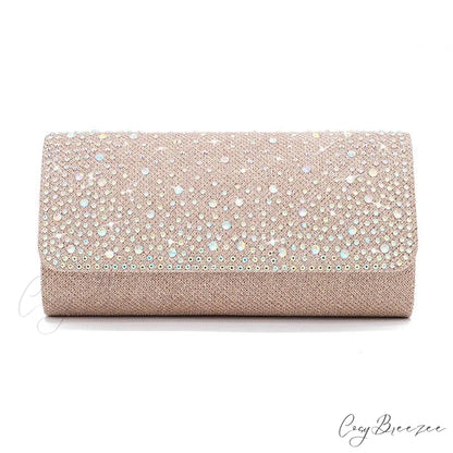 Elegant Sparkling Rhinestone Dinner Bag Champagne clutchbag-250126