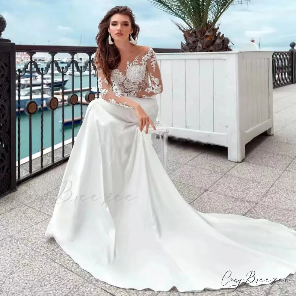 Elegant Strapless Evening Gown Wedding Dress lvory white / 2 weddingdress-250223