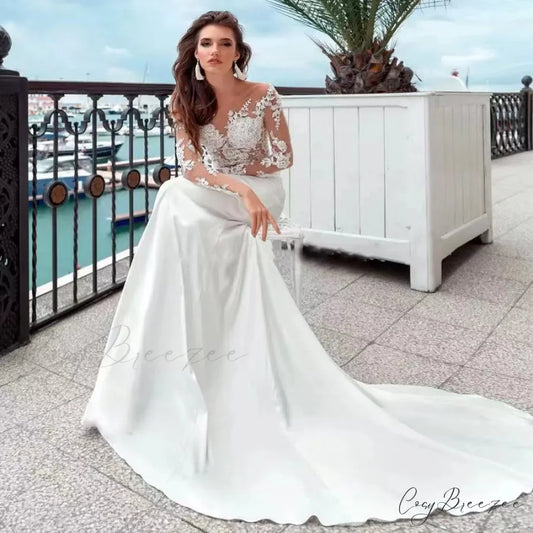 Elegant Strapless Evening Gown Wedding Dress lvory white / 2 weddingdress-250223