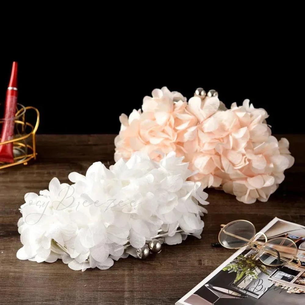 Elegant White Bride Floral Wedding Clutch Evening Handbag clutchbag-250126