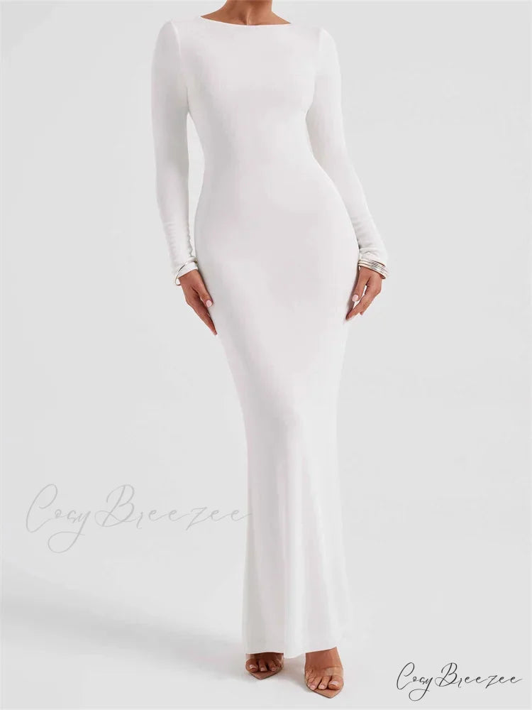 Elegant Women Party Backless Criss-cross Tie-up Bodycon Formal Club Sleeve Solid Female Vestido