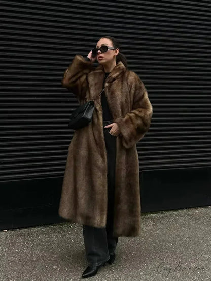 Elegant Woolen Belted Long Sleeve Coat overcoats-241228